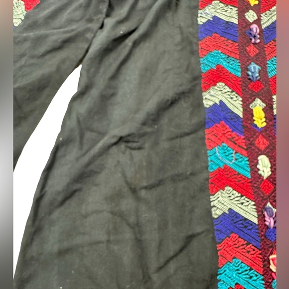 FREE PEOPLE: Misty Meadows Black Embroidered Boho Festival Mini Dress -Size 12 - Picture 10 of 11